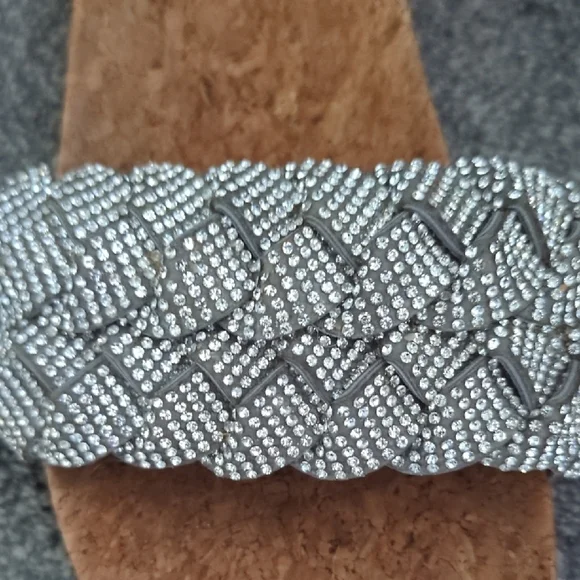 Steve Madden Silver Braided Slide Sandals - Picture 6 of 8